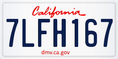 CA license plate 7LFH167
