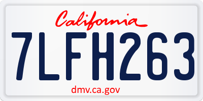 CA license plate 7LFH263