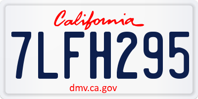 CA license plate 7LFH295