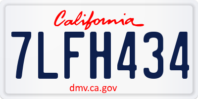 CA license plate 7LFH434