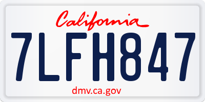 CA license plate 7LFH847