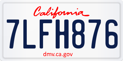 CA license plate 7LFH876