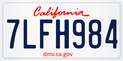 CA license plate 7LFH984