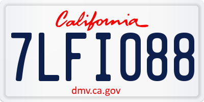 CA license plate 7LFI088