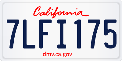 CA license plate 7LFI175