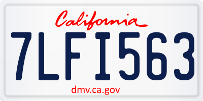 CA license plate 7LFI563