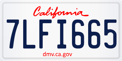 CA license plate 7LFI665