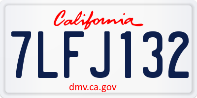 CA license plate 7LFJ132