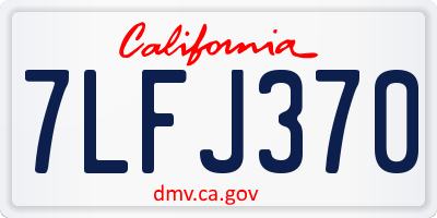 CA license plate 7LFJ370