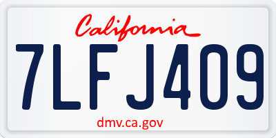 CA license plate 7LFJ409