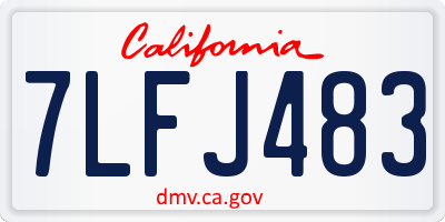 CA license plate 7LFJ483