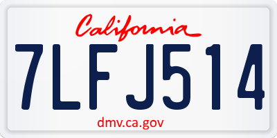 CA license plate 7LFJ514