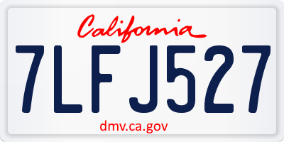 CA license plate 7LFJ527