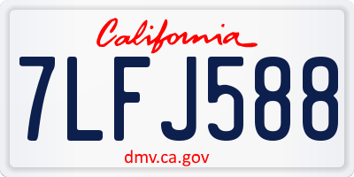 CA license plate 7LFJ588