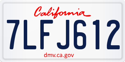 CA license plate 7LFJ612