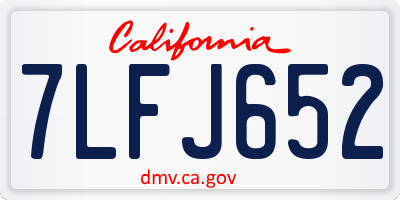 CA license plate 7LFJ652