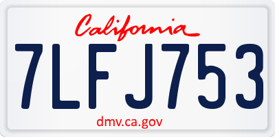 CA license plate 7LFJ753