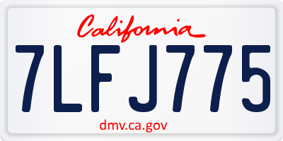 CA license plate 7LFJ775