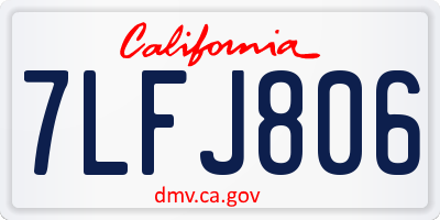 CA license plate 7LFJ806
