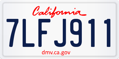 CA license plate 7LFJ911