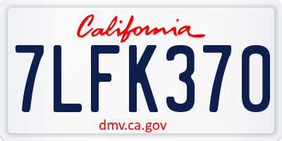 CA license plate 7LFK370