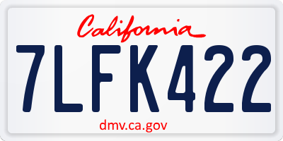 CA license plate 7LFK422
