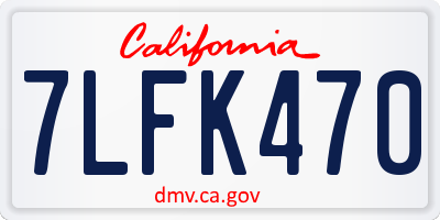 CA license plate 7LFK470