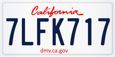 CA license plate 7LFK717