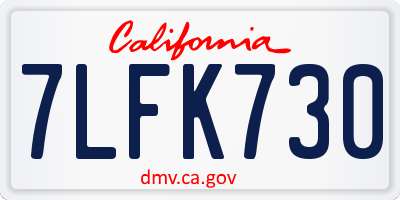 CA license plate 7LFK730