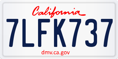 CA license plate 7LFK737