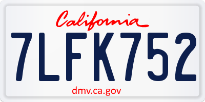 CA license plate 7LFK752