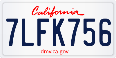 CA license plate 7LFK756