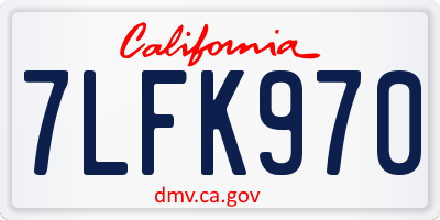 CA license plate 7LFK970