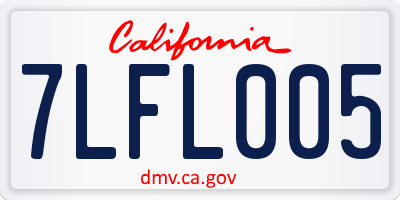 CA license plate 7LFL005