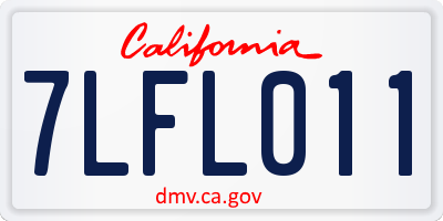 CA license plate 7LFL011