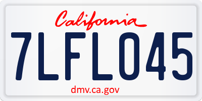 CA license plate 7LFL045