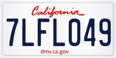 CA license plate 7LFL049