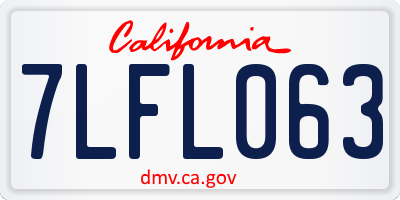 CA license plate 7LFL063