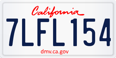 CA license plate 7LFL154