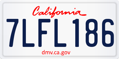CA license plate 7LFL186