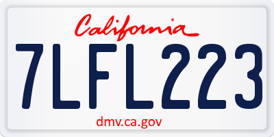 CA license plate 7LFL223