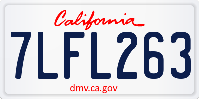 CA license plate 7LFL263