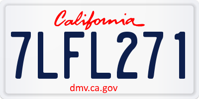 CA license plate 7LFL271
