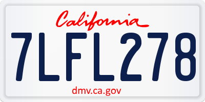 CA license plate 7LFL278