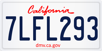 CA license plate 7LFL293