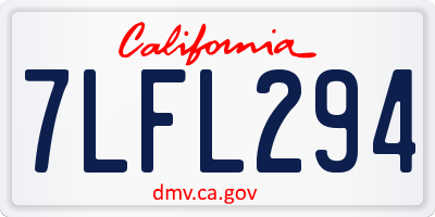 CA license plate 7LFL294