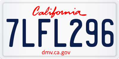 CA license plate 7LFL296