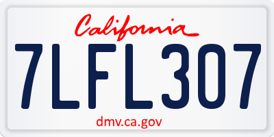 CA license plate 7LFL307