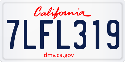 CA license plate 7LFL319