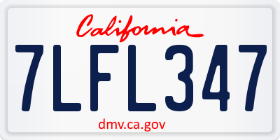 CA license plate 7LFL347